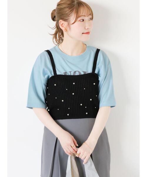 ehka sopo(エヘカソポ)の「◎パンケーキプリントTシャツ(Tシャツ/カットソー・レディース・オフホワイト/ピンク/サックスブルー・F)」の21枚目の写真