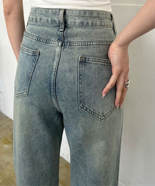 Jewelobe（ジュエローブ）の「3リボンワイドデニムパンツ（デニムパンツ・レディース・ブルー/サックスブルー/ブラック・S/M）」の7枚目の写真