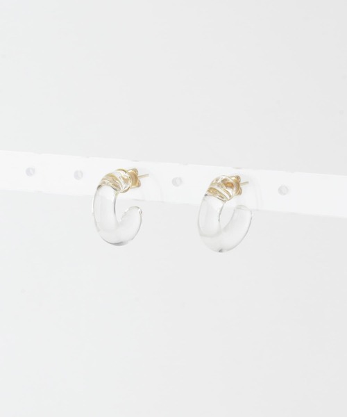 HARIO Lampwork Factory(ハリオランプワークファクトリー)の「『別注』HARIO Lampwork Factory×DOORS ループピアス(ピアス(両耳用)・レディース・クリア・-)」の2枚目の写真