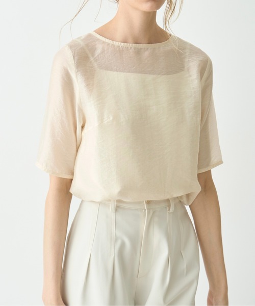 half sleeve boat neck sheer tops（シャツ/ブラウス）｜WILLFULLY（ウィルフリー）