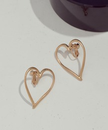 ワイド ハート ライン イヤリング