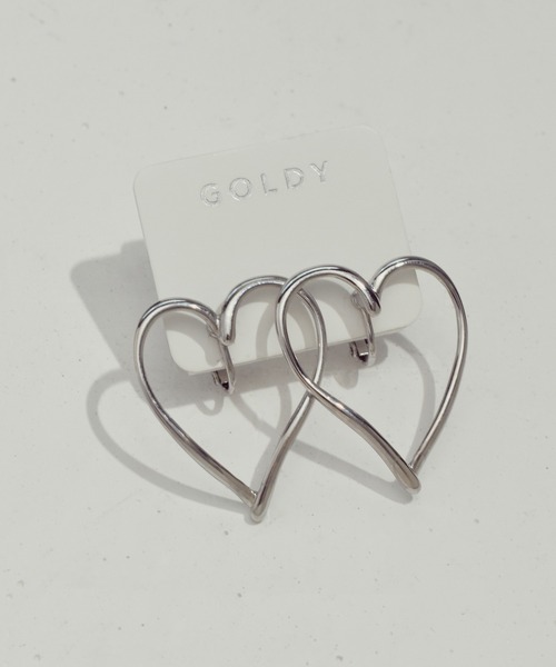 GOLDY（ゴールディ）の「ワイド ハート ライン イヤリング（イヤリング・レディース・ゴールド/シルバー系その他/ゴールド系その他/シルバー・FREE）」の9枚目の写真