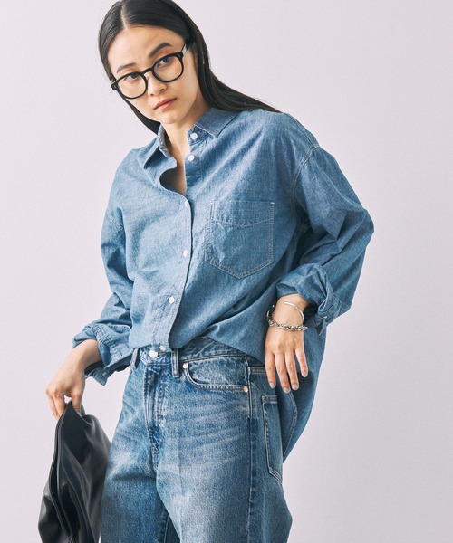 BABYLONE（バビロン）の「ダンガリーシャツ（シャツ/ブラウス・レディース・インディゴブルー・フリー）」の2枚目の写真