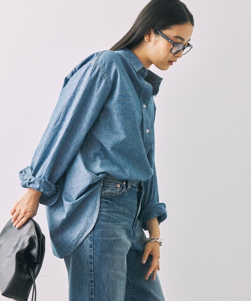 BABYLONE（バビロン）の「ダンガリーシャツ（シャツ/ブラウス・レディース・インディゴブルー・フリー）」の5枚目の写真