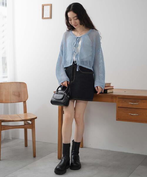 WEGO（ウィゴー）の「WEGO/メッシュニットカーデ（カーディガン/ボレロ・レディース・サックスブルー/ホワイト/ブラック系その他5・FREE）」の17枚目の写真