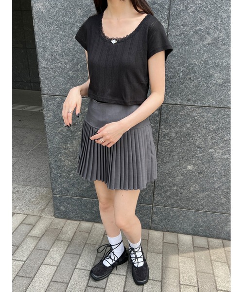 PHILLY（フィリー）の「【PHILLY】バラポイントコンパクトTシャツ（Tシャツ/カットソー・レディース・ホワイト/ブラック・FREE）」の11枚目の写真