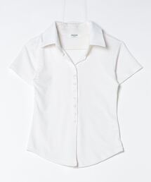 Chikashitsu + | ストリートファッション Chikashitsu + チカシツプラス slim collar short sleeve シアートップス シアーシャツ 半袖シャツ スリムシャツ 半袖トップス シースルートップス 韓国ファッション 韓国ストリート(シャツ/ブラウス)
