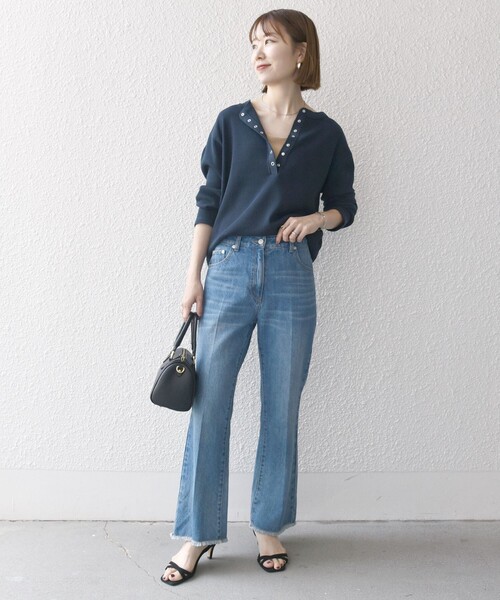 SHIPS any（シップス エニィ）の「SHIPS any: センタープレス デニム パンツ［SHIPS any DENIM］（デニムパンツ・レディース・ブラック/ブルー・34/38/40/36）」の5枚目の写真