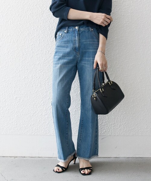 SHIPS any（シップス エニィ）の「SHIPS any: センタープレス デニム パンツ［SHIPS any DENIM］（デニムパンツ・レディース・ブラック/ブルー・34/38/40/36）」の9枚目の写真