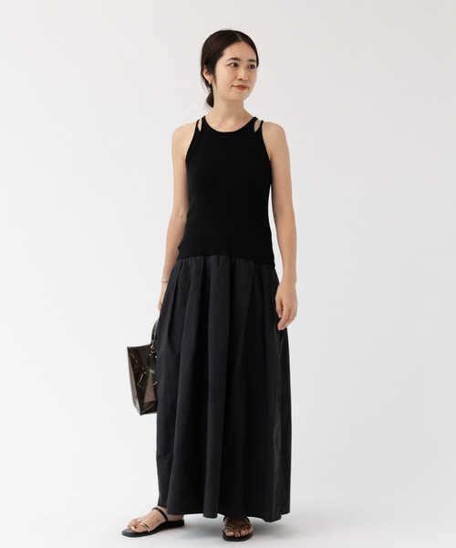 IENA（イエナ）の「ドッキングワンピース（ワンピース・レディース・ブラック/ホワイト・FREE）」の8枚目の写真