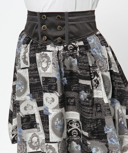 axes femme（アクシーズファム）の「音楽祭コラージュ柄スカート  