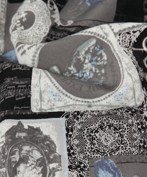 axes femme（アクシーズファム）の「音楽祭コラージュ柄スカート  