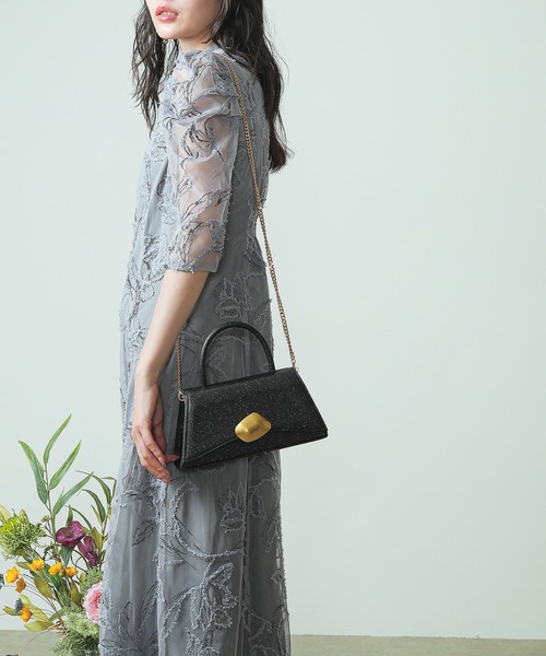 セール】2way トランぺジウムフォルム パーティーバッグ 結婚式