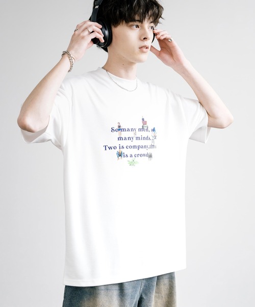 Rocky Monroe(ロッキーモンロー)の「マルチアイコンプリントオーバーサイズ半袖Tシャツ(Tシャツ/カットソー・メンズ・ミント/チャコール/ホワイト/ホワイト系/グレイッシュベージュ/チャコールグレー・M/L)」の7枚目の写真