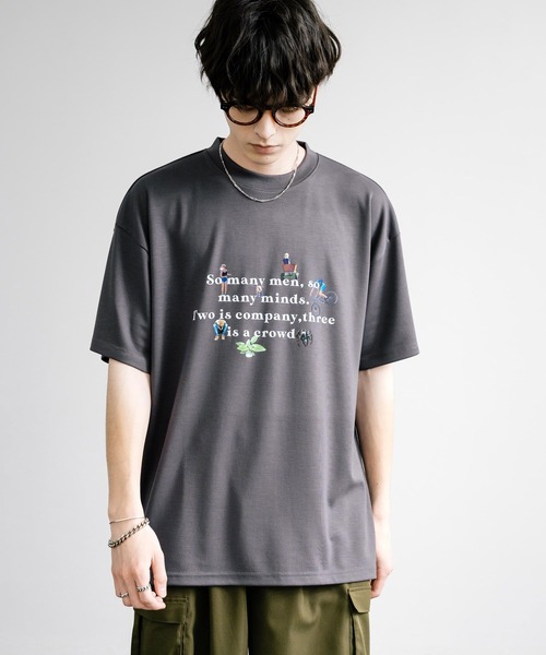 Rocky Monroe(ロッキーモンロー)の「マルチアイコンプリントオーバーサイズ半袖Tシャツ(Tシャツ/カットソー・メンズ・ミント/チャコール/ホワイト/ホワイト系/グレイッシュベージュ/チャコールグレー・M/L)」の19枚目の写真