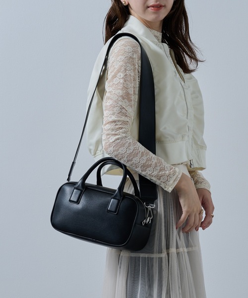 メゾンブリーズレヴール MAISON BREEZE reveur エコレザー ベスト パールボタン ジャケットベスト トップス ジレ trc （ブラッ セール】【MAISON BREEZE reveur】square boston bag スクエア
