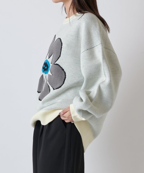Lui's（ルイス）の「【Neucon/ニューコン】花柄ジャガードニット