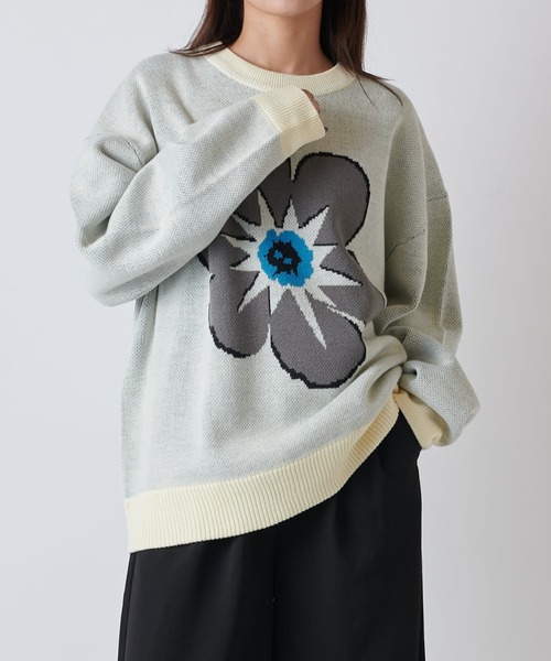 Lui's（ルイス）の「【Neucon/ニューコン】花柄ジャガードニット（ニット/セーター・メンズ・ホワイト/ブラック・FREE）」の16枚目の写真