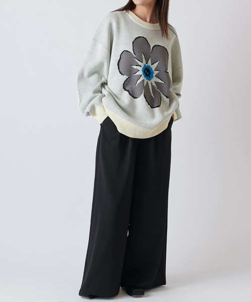 Lui's（ルイス）の「【Neucon/ニューコン】花柄ジャガードニット（ニット/セーター・メンズ・ホワイト/ブラック・FREE）」の19枚目の写真