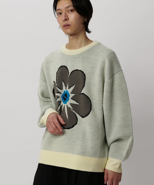 Lui's（ルイス）の「【Neucon/ニューコン】花柄ジャガードニット（ニット/セーター・メンズ・ホワイト/ブラック・FREE）」の11枚目の写真