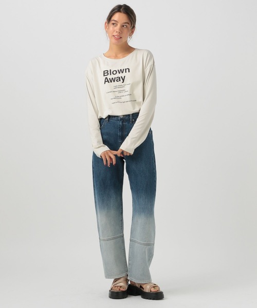 BAYFLOW（ベイフロー）の「[シルキータッチ素材]アソートロゴプリントロンT（Tシャツ/カットソー・レディース・オフホワイト/チャコール/ピンク/グレイッシュベージュ・SMALL/MEDIUM）」の6枚目の写真