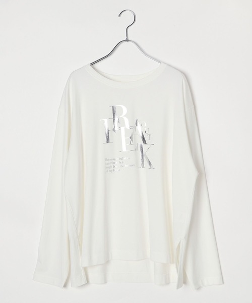 BAYFLOW（ベイフロー）の「[シルキータッチ素材]アソートロゴプリントロンT（Tシャツ/カットソー・レディース・オフホワイト/チャコール/ピンク/グレイッシュベージュ・SMALL/MEDIUM）」の13枚目の写真