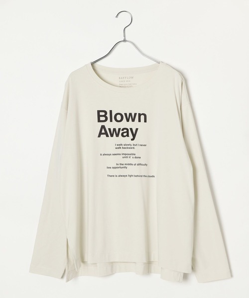 BAYFLOW（ベイフロー）の「[シルキータッチ素材]アソートロゴプリントロンT（Tシャツ/カットソー・レディース・オフホワイト/チャコール/ピンク/グレイッシュベージュ・SMALL/MEDIUM）」の14枚目の写真