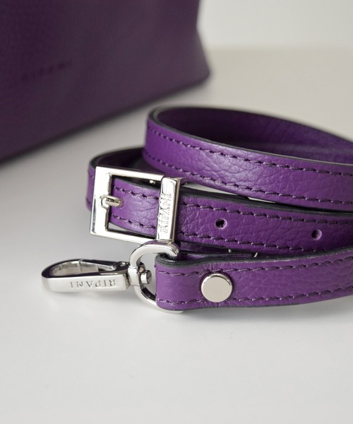 RIPANI（リパーニ）の「【RIPANI】ボックスシルエットレザーハンドバッグ(Q46495)（ハンドバッグ・レディース・ライトグレー/パープル/ブラック・ALL）」の11枚目の写真