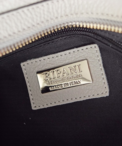 RIPANI（リパーニ）の「【RIPANI】ボックスシルエットレザーハンドバッグ(Q46495)（ハンドバッグ・レディース・ライトグレー/パープル/ブラック・ALL）」の4枚目の写真