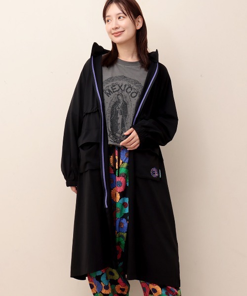 チチカカ（チチカカ）の「収納フード付きロングジャケット（ブルゾン・レディース・ベージュ/その他1/ブラック・FREE）」の5枚目の写真