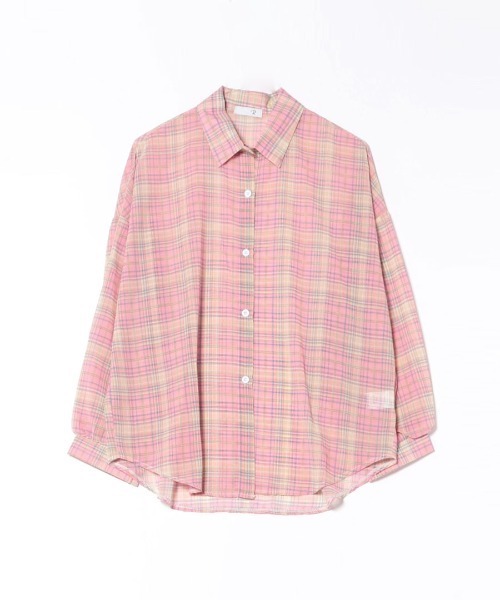 THE RERACS チェック シアー シャツ ブラウス シースルー RUUBON】jacquard lace sheer shirt / ジャガード レース シアー