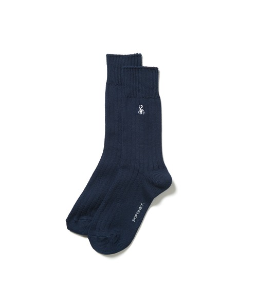 SOPHNET.(ソフネット)の「RIBBED SOCKS(ソックス/靴下・メンズ・ホワイト/ブラック/ネイビー・MEDIUM/LARGE)」の3枚目の写真