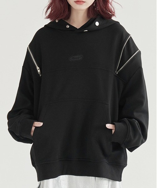 Белая шорная пуловер-парка — пуловер с капюшоном, Pleated Pull Over Parker