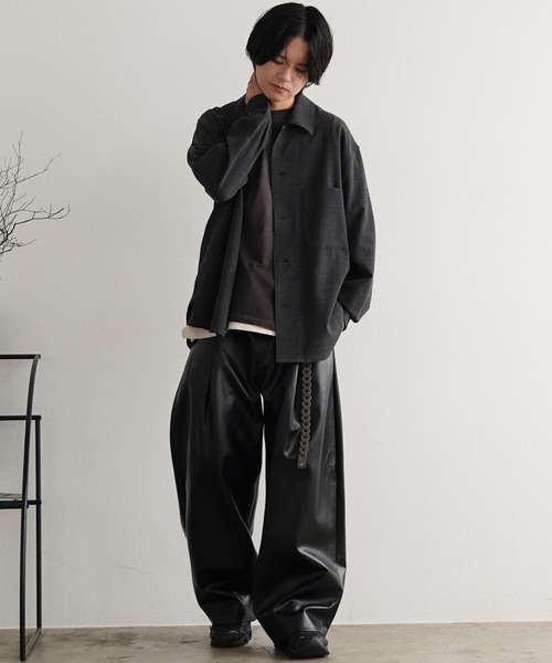 FAUX WOOL COMFORT SHIRT（シャツ/ブラウス）｜WYM LIDNM（ウィム バイ リドム）