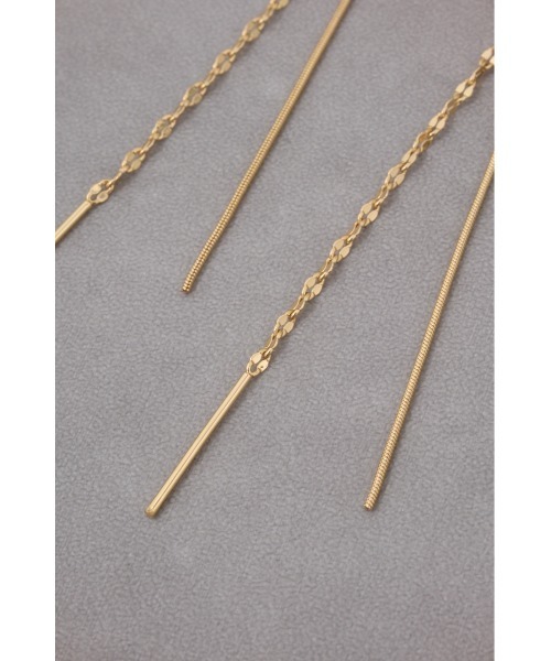 AZUL by moussy（アズールバイマウジー）の「ミックスチェーンスウィングデザインピアス（ピアス（両耳用）・レディース・ゴールド系その他/シルバー・FREE）」の4枚目の写真