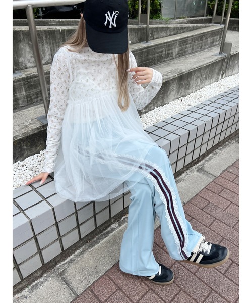 WC（ダブル シー）の「レースライントラックパンツ（その他パンツ・レディース・ピンク/サックスブルー/ブラック・FREE）」の18枚目の写真