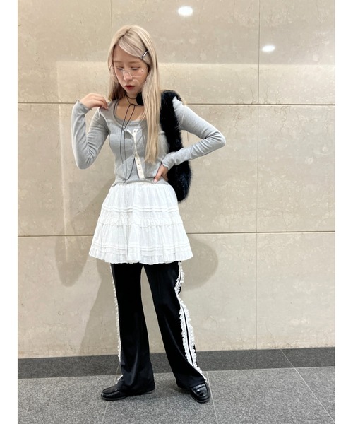 WC（ダブル シー）の「レースライントラックパンツ（その他パンツ・レディース・ピンク/サックスブルー/ブラック・FREE）」の5枚目の写真