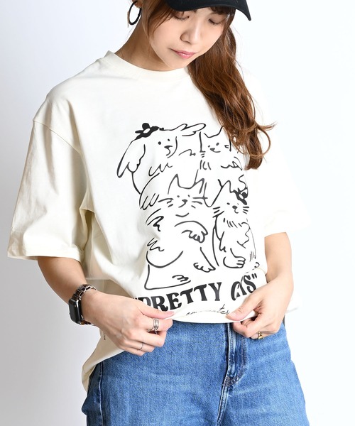 【MARAI】ネコちゃんイラストプリント 半袖 Tシャツ（Tシャツ/カットソー）｜MARAI（マーライ）