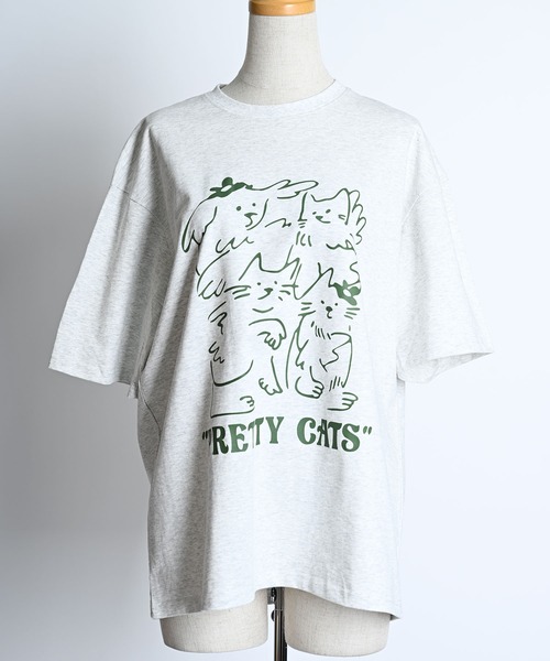 【MARAI】ネコちゃんイラストプリント 半袖 Tシャツ（Tシャツ/カットソー）｜MARAI（マーライ）