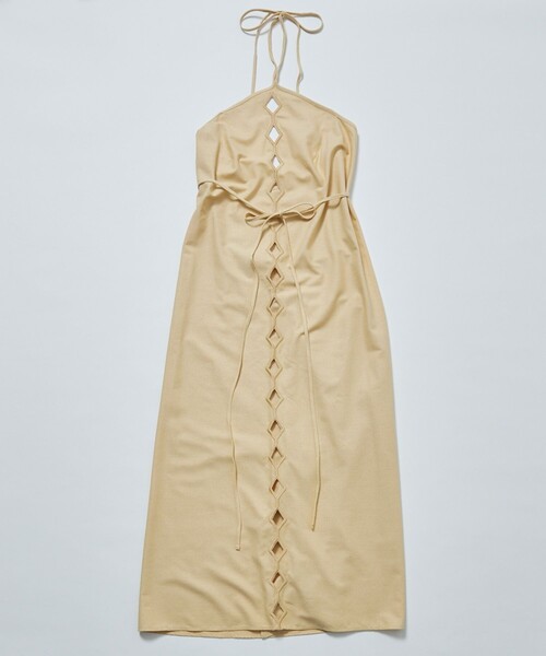 BASERANGE（ベースレンジ）の「Baserange/ベースレンジ CESSA LIGO DRESS / DRCEL-WS-AU24 / ラップドレス（ワンピース・レディース・オフホワイト/ブラック・SMALL）」の4枚目の写真
