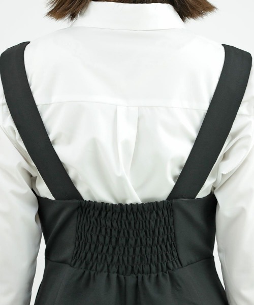 an another angelus（アンアナザーアンジェラス）の「【2サイズ展開】ディープネックレースアップサロペット/ananotherangelus/fint　フィント（サロペット/オーバーオール・レディース・ピンクベージュ/ブラック・1/2）」の13枚目の写真