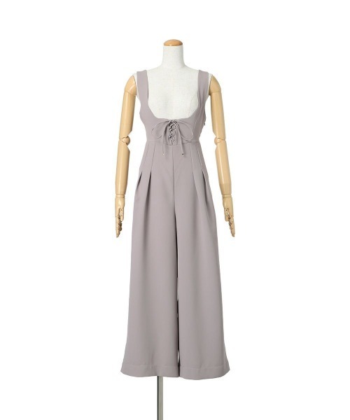 an another angelus（アンアナザーアンジェラス）の「【2サイズ展開】ディープネックレースアップサロペット/ananotherangelus/fint　フィント（サロペット/オーバーオール・レディース・ピンクベージュ/ブラック・1/2）」の16枚目の写真