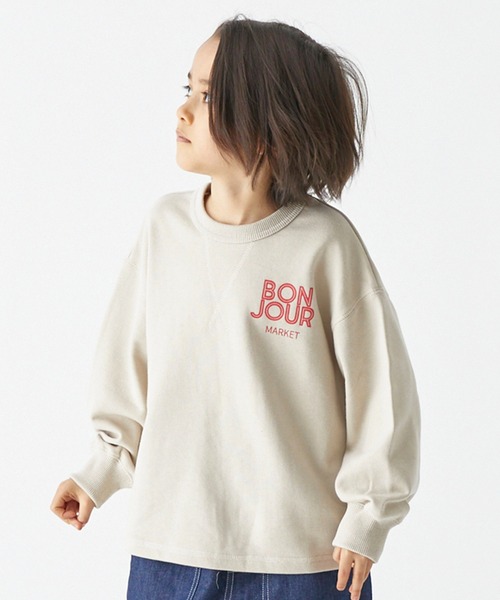 FOV（フォブ）の「フォブ BONJOUR トレーナー（スウェット・キッズ・ホワイト系その他2/グレイッシュベージュ/ブラック・S/L/XL/M）」の2枚目の写真