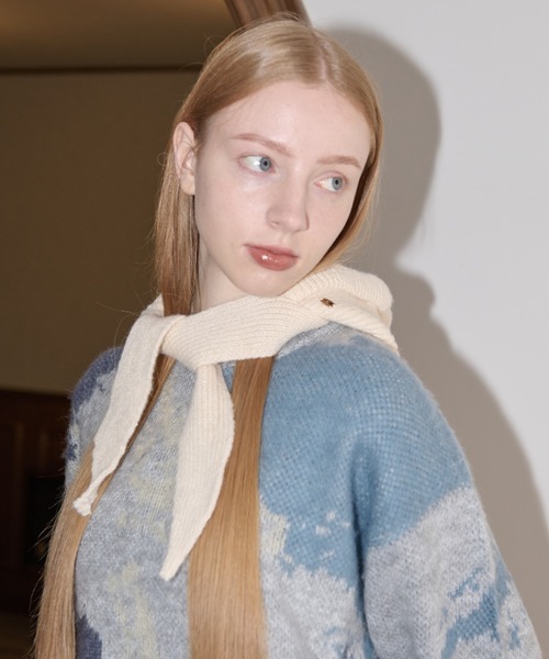 idem（イデム）の「hoodie like beanie/ニットバラクラバ（ニットキャップ/ビーニー・レディース・アイボリー/グレー・FREE）」の7枚目の写真