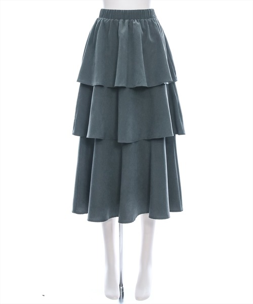 clear（クリア）の「ピーチ起毛3段ティアードロングスカート [低身長用サイズ有 ボリューム感 カジュアルにも]≪再入荷≫（スカート・レディース・チャコールグレー/レッド/アイボリー/キャメル・F/XS）」の17枚目の写真