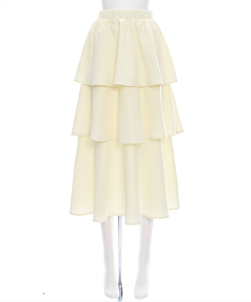 clear（クリア）の「ピーチ起毛3段ティアードロングスカート [低身長用サイズ有 ボリューム感 カジュアルにも]≪再入荷≫（スカート・レディース・チャコールグレー/レッド/アイボリー/キャメル・F/XS）」の15枚目の写真