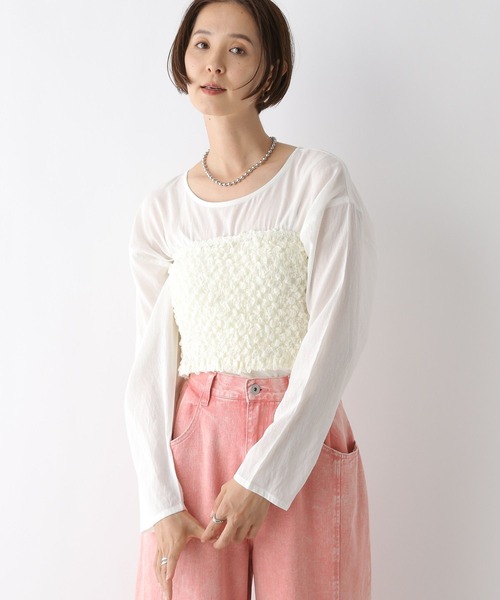 LEPSIM（レプシィム）の「2PSETシャーリンクベアブラウス　138414（シャツ/ブラウス・レディース・ブラック/アイボリー・FREE）」の2枚目の写真