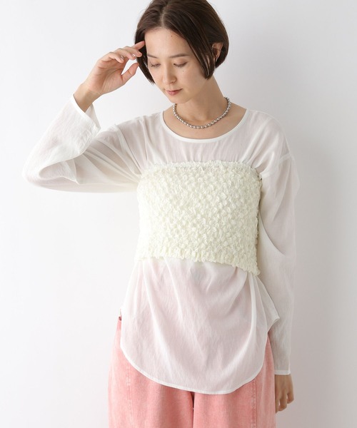 LEPSIM（レプシィム）の「2PSETシャーリンクベアブラウス　138414（シャツ/ブラウス・レディース・ブラック/アイボリー・FREE）」の4枚目の写真