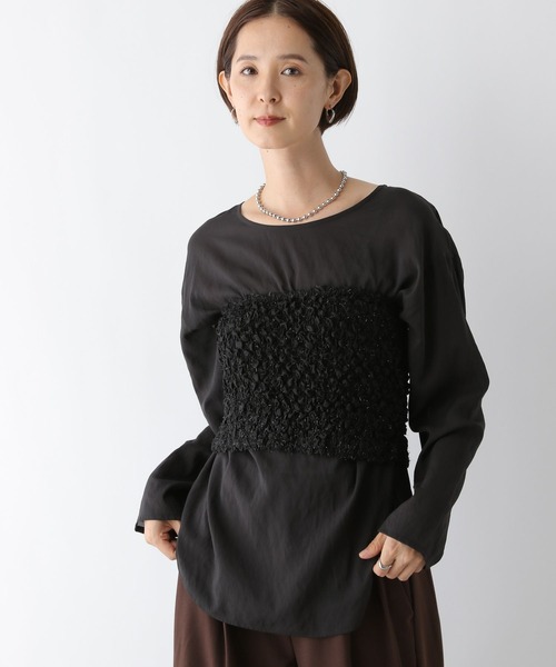 LEPSIM（レプシィム）の「2PSETシャーリンクベアブラウス　138414（シャツ/ブラウス・レディース・ブラック/アイボリー・FREE）」の9枚目の写真