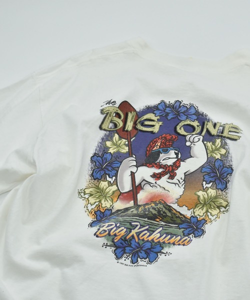 VINTAGE(ヴィンテージ)の「【ヴィンテージ古着】90’s BIG DOG “BIG ONE” プリントTシャツ(Tシャツ/カットソー・メンズ・ホワイト・LARGE)」の1枚目の写真